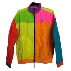 Rowing Blazers Neon Colorblock Windbreaker Jacket NWT Small